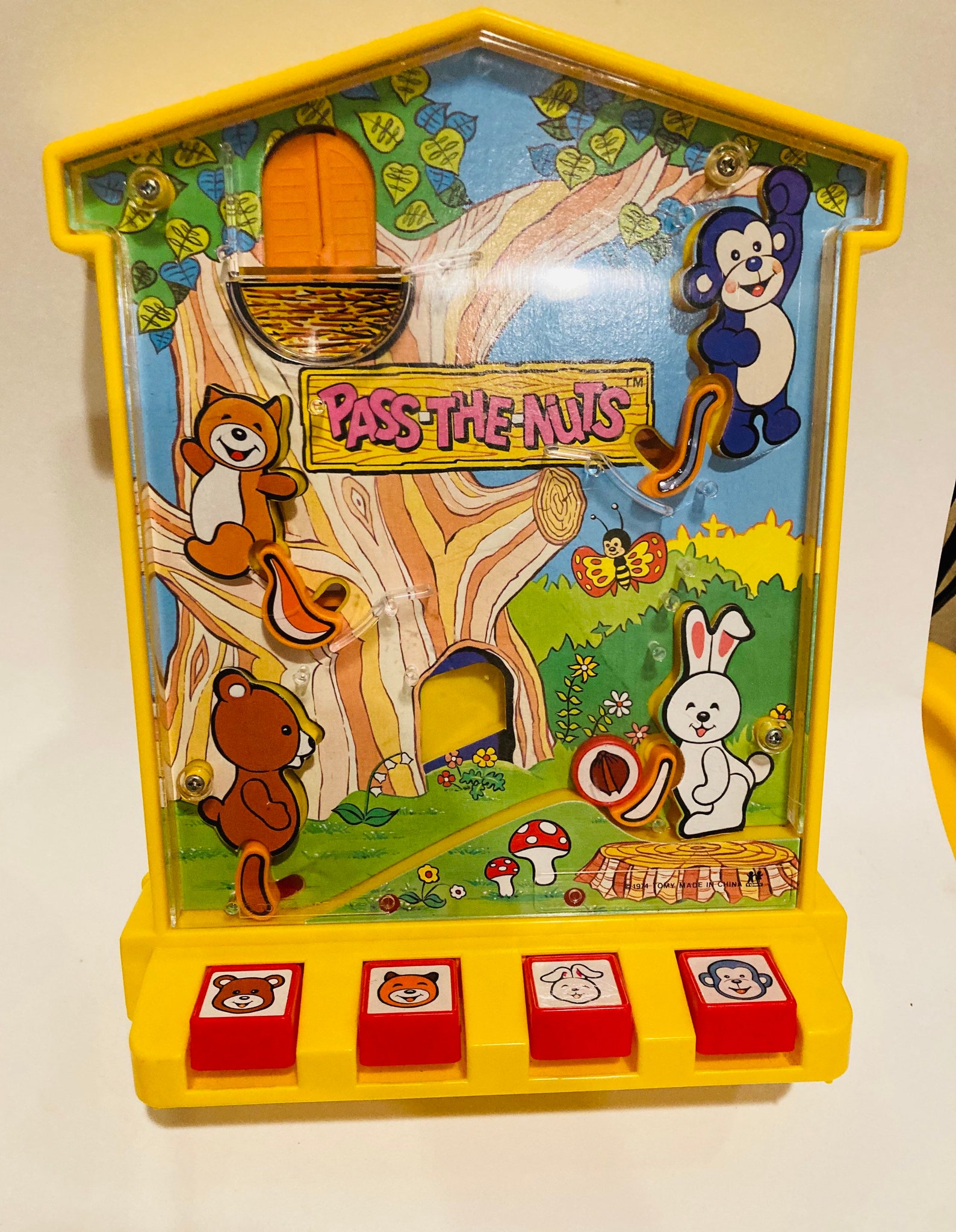 Vintage TOMY Pass the Nuts Game 1974 Kids Toy Yellow Pinball Etsy