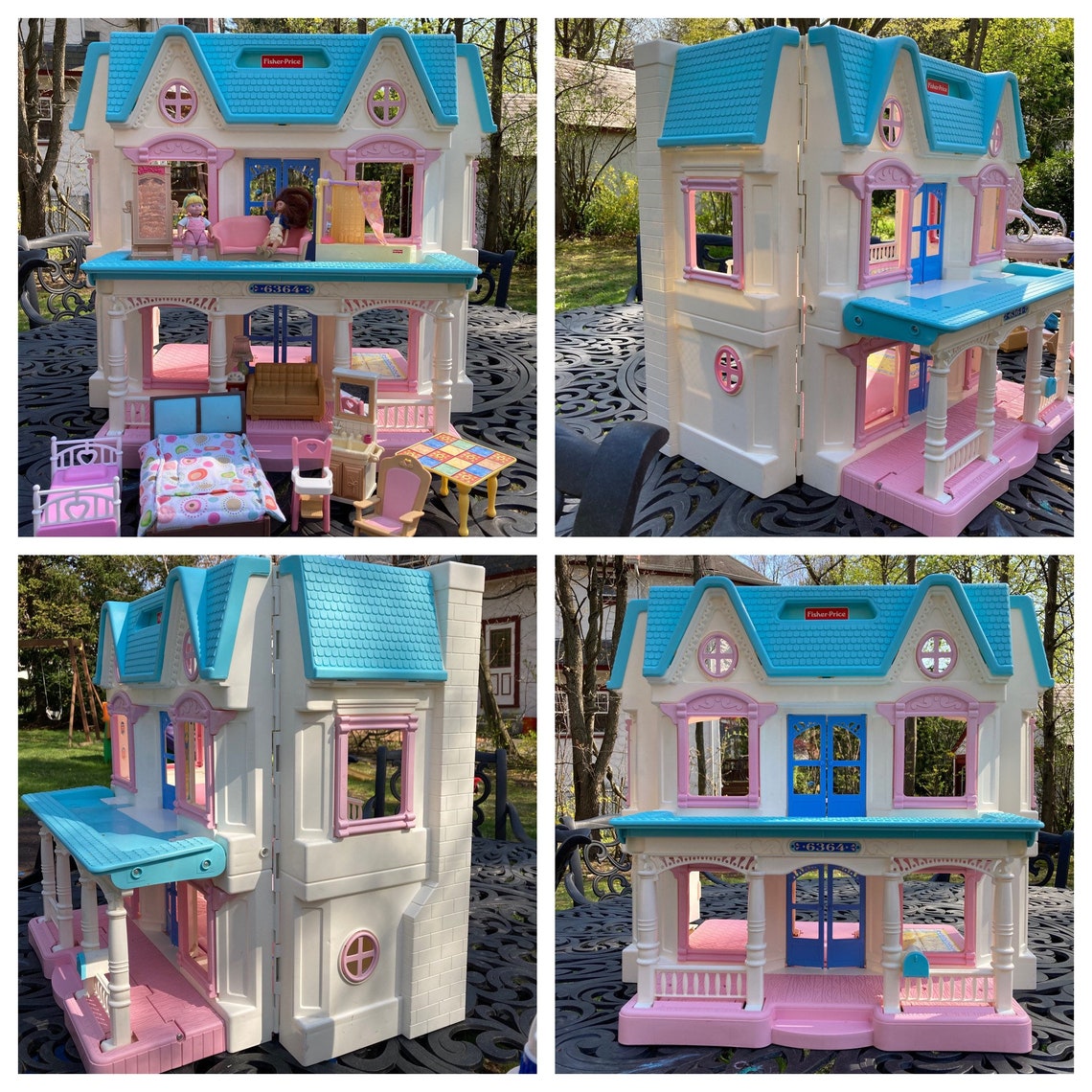 fisher price pink and green dollhouse