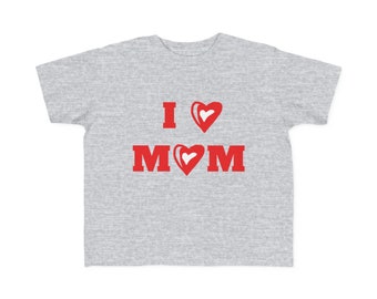 T-shirt en jersey fin I LOVE MOM pour tout-petit