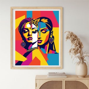 South Asian Woman Pop Art Print: Colorful Desi Fashion (Digital Download)