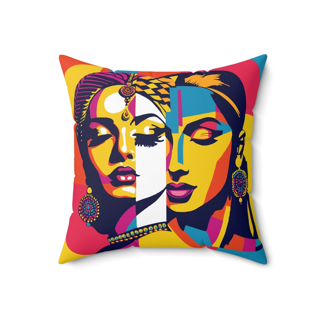 Desi Pop Art Home Decor Pillow, Living Room Desi Gift, Desi Home