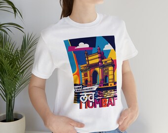 Camiseta con paisaje urbano de Bombay: camiseta gráfica de arte pop indio