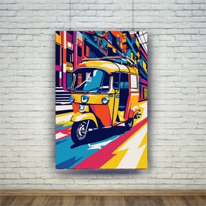 Stampa di risciò di Mumbai: poster pop art indiano (download digitale) immagine 2