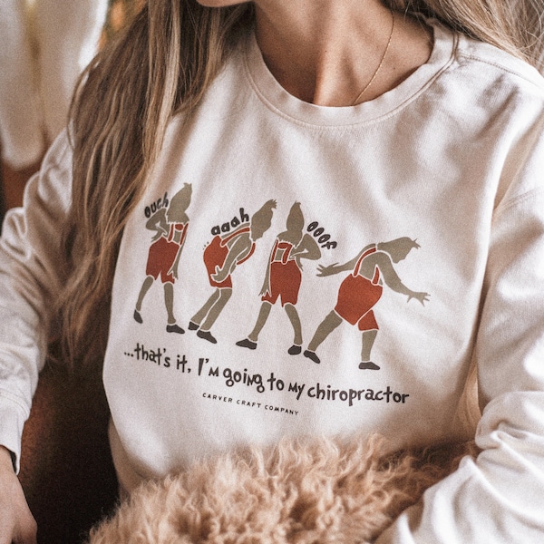 ¡Al Grinch le encanta la quiropráctica! Sudadera gruesa de cuello redondo / Regalo para quiroprácticos
