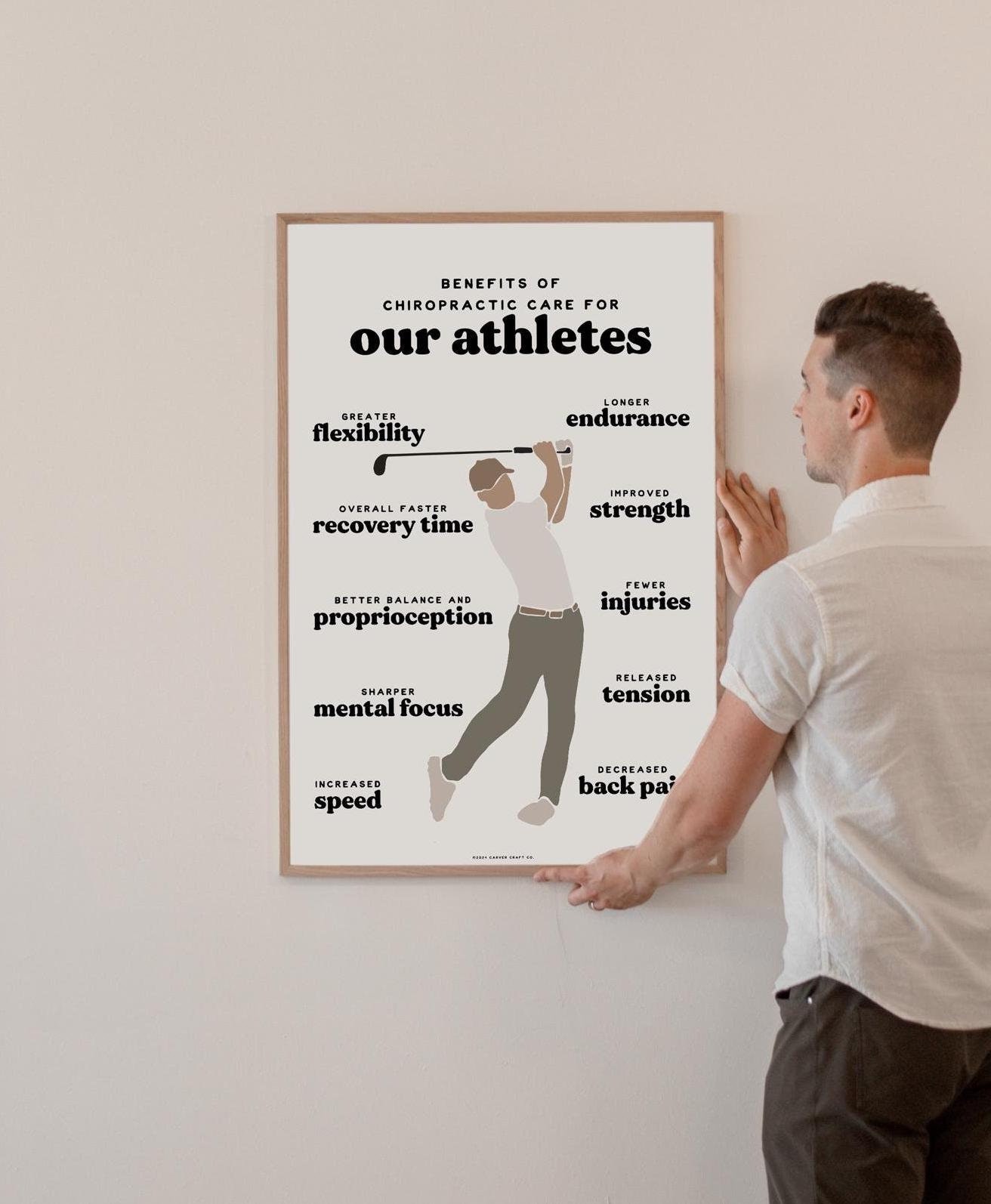 Benefits of Chiropractic Care for Athletes Poster! NEW!