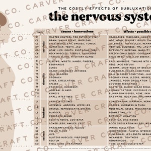 Effects of Subluxation Chart + Nervous System Poster | Chiropractic ...