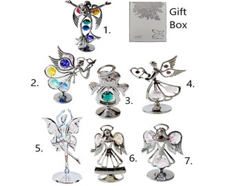 Bohemian Crystal Angel Fairy Ornament Crystocraft Crystal Home Décor Fairies Gift Multicoloured Crystals With Gift Box