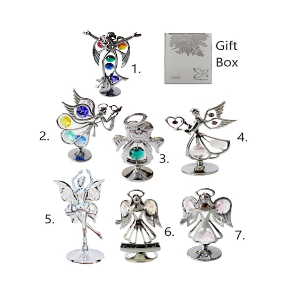 Bohemian Crystal Angel Fairy Ornament Crystocraft Crystal Home Décor Fairies Gift Multicoloured Crystals With Gift Box