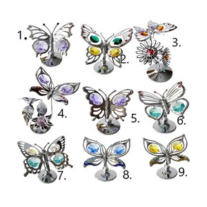 Bohemian Crystal Butterfly Ornament Crystocraft Crystal Butterfly Ideal For Home Décor Mother’s Day Gift Multicoloured Crystals Gift Box
