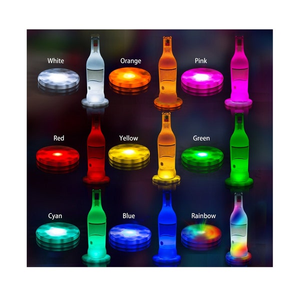 Led Coaster Novelty Coasters Light Up Wine Beer Glass Wine Or Vodka Bottle Perfect For Bar Party BBQ Beach Party Pack of 7 battery included