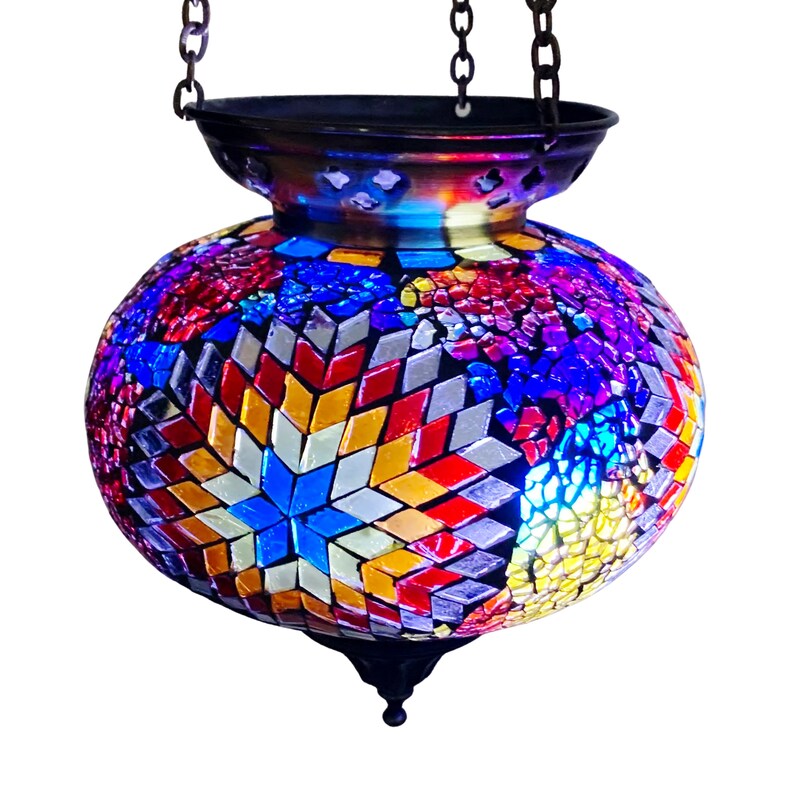 Turkish Moroccan Candle Holder Hanging Tealight Tiffany Style Etsy