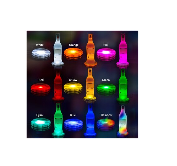 Led Coaster Novelty Coasters Light up Wine Beer Glass Wine or Vodka Bottle  Perfect for Bar Party BBQ Beach Party Pack of 7 Battery Included -   Denmark