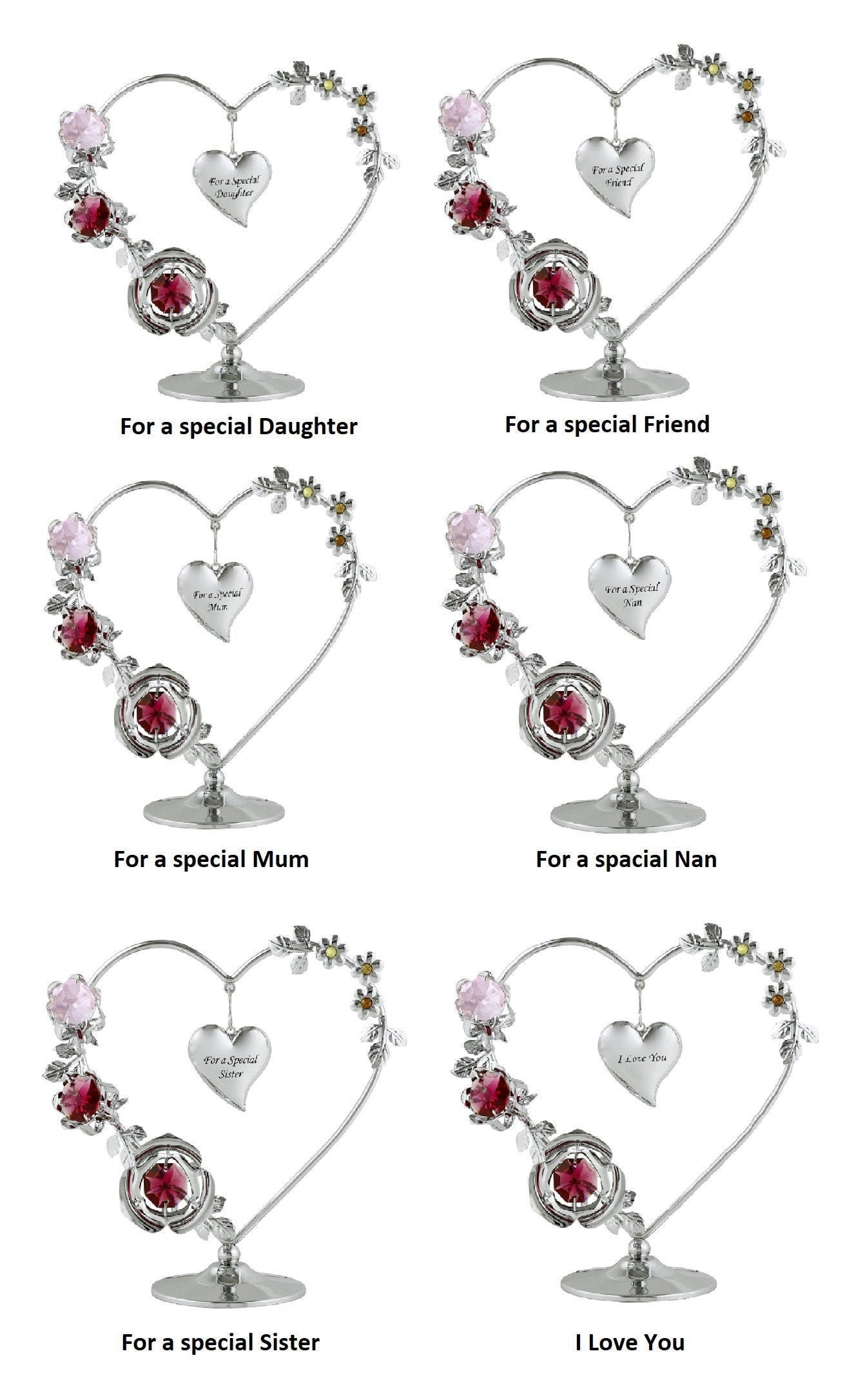 Crystocraft Crystal Love Heart Ornament With Bohemian Crystals Etsy UK