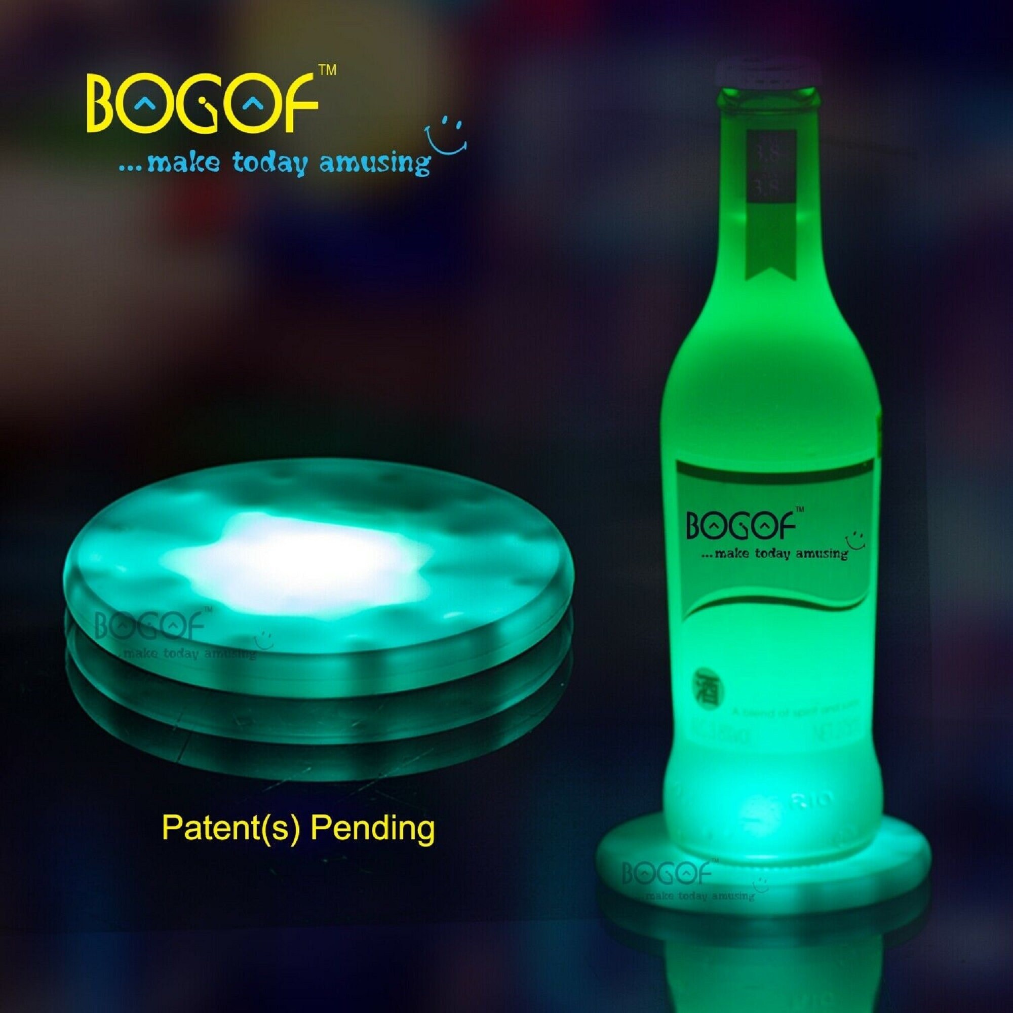 Jormftte Glasuntersetzer Bunt LED Leuchte Untersetzer für Partys Hochzeiten  Bar Weihnachten