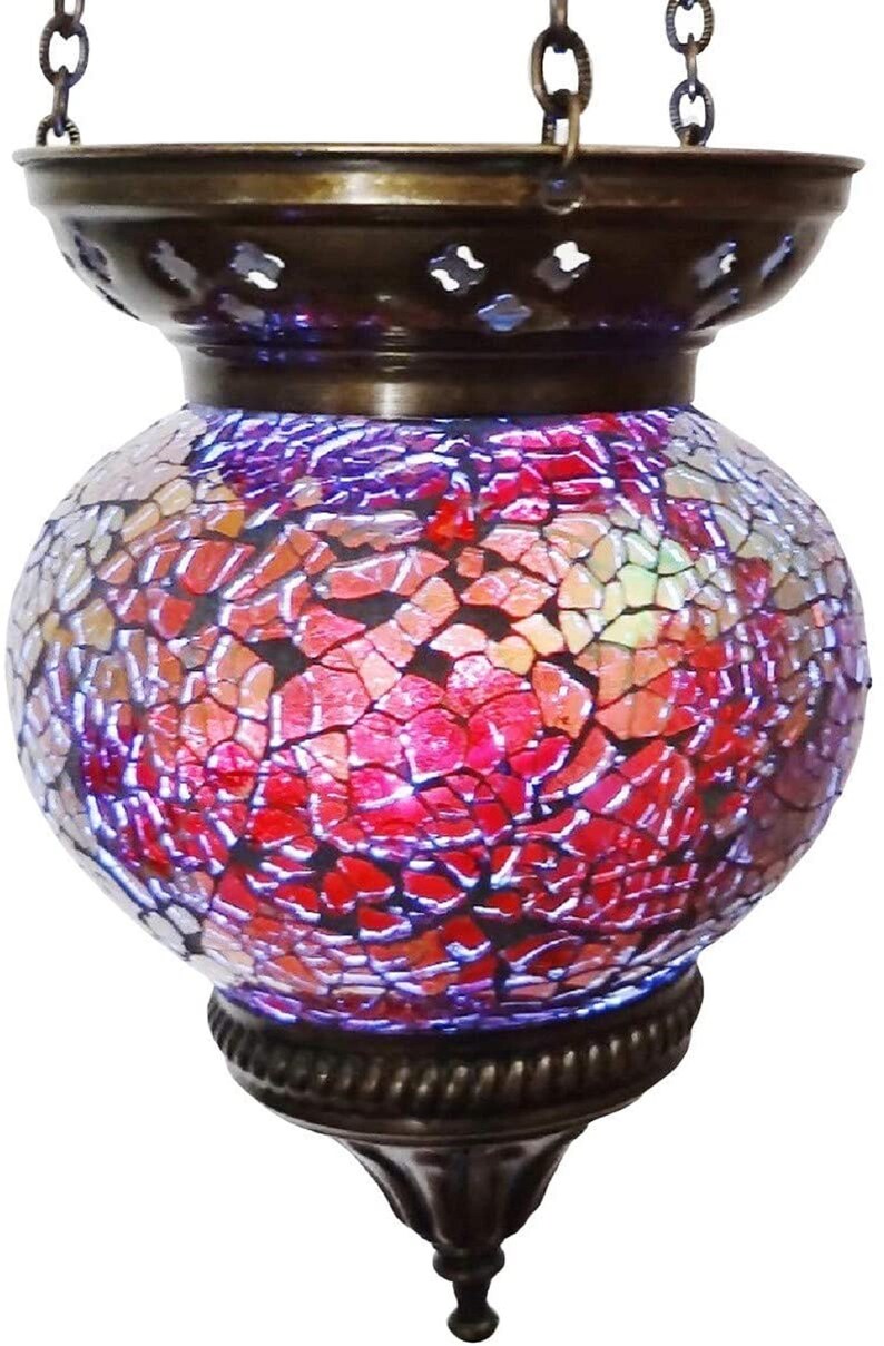 Turkish Moroccan Candle Holder Hanging Tealight Tiffany Style Etsy