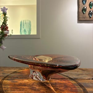 Kosta Boda Art Glass Dish: Goran Warff &#39;Vision&#39; - Signed Limited Edition