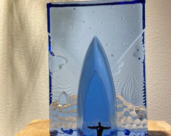 Kosta Boda オブジェ　Four Elements blues_lp.jpg