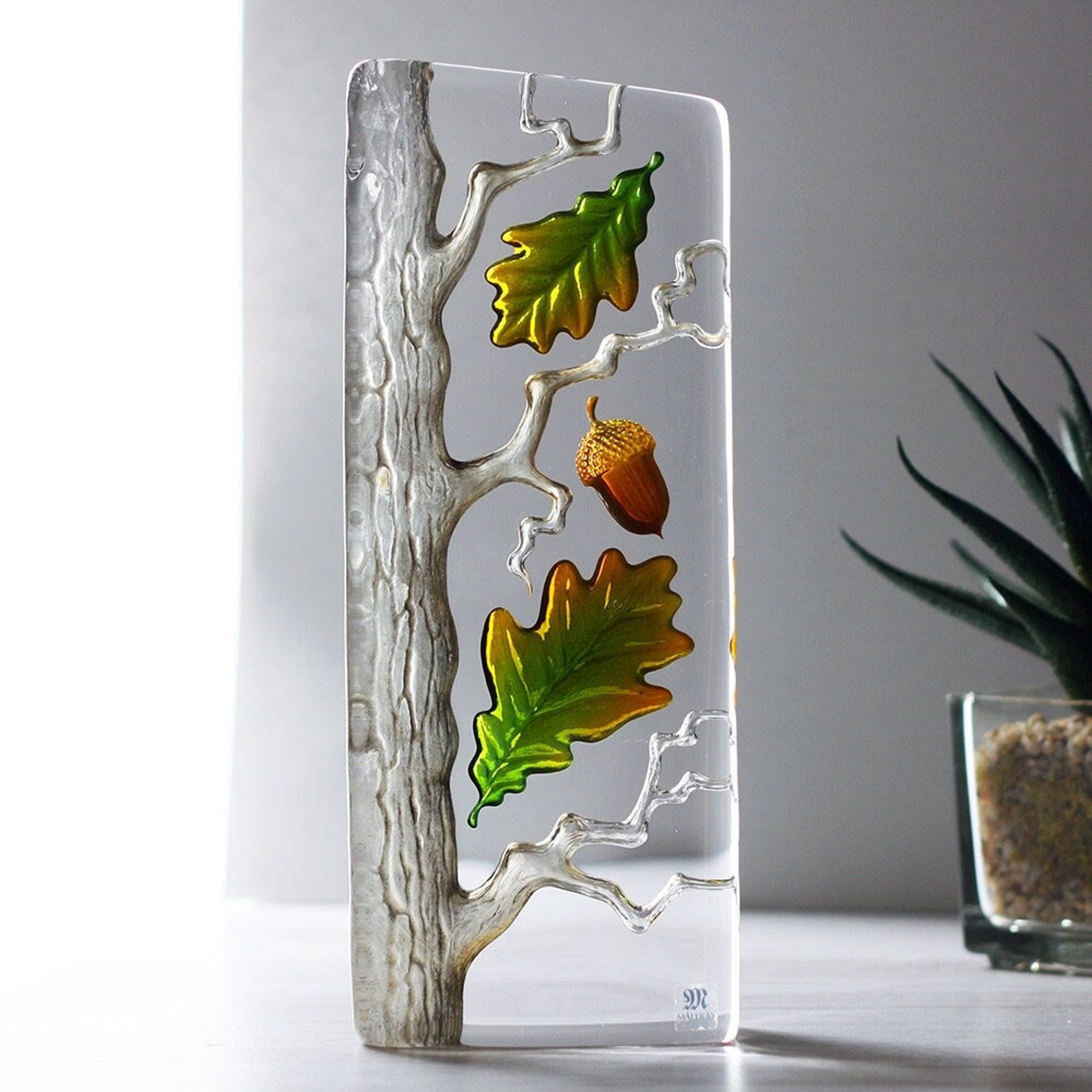 Oak Tree Glass Sculpture by Mats Jonasson Sweden Etsy