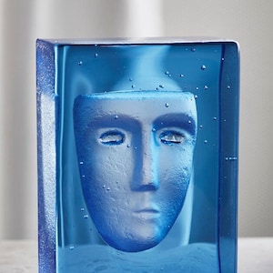 Kosta Boda &#39;Azur&#39;-sculptuur van Bertil Vallien, glas Kosta Boda Art, Zweden