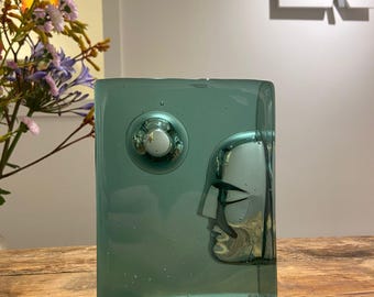 Bertil Vallien Kosta Boda Art Glass Sculpture - Azur Moon Limited Edition