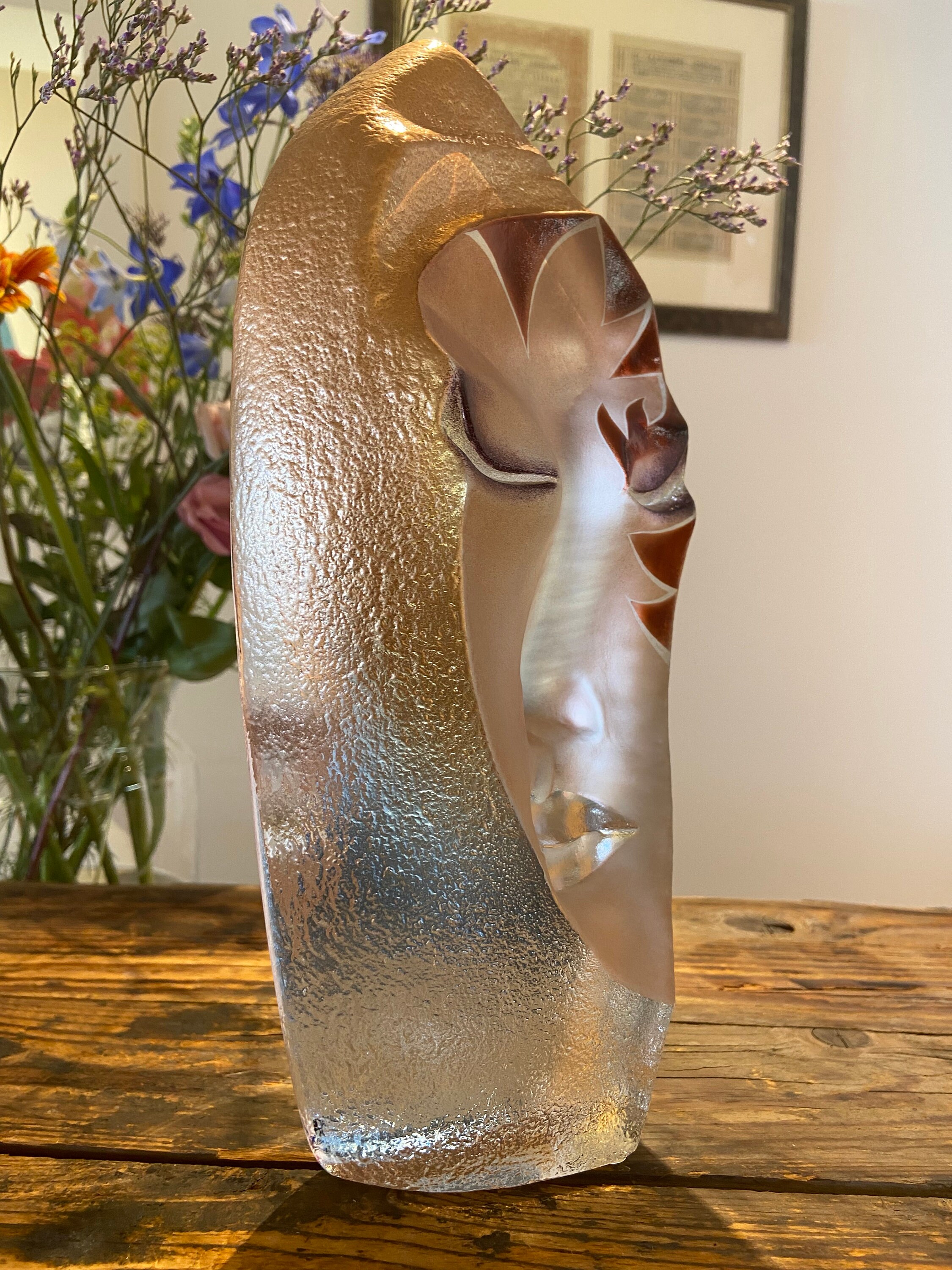 Mats Jonasson 'batseba Gold' Art Glass Sculpture - Scandinavian