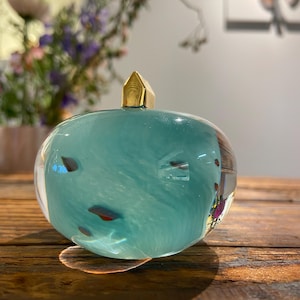Ocean – Art Glass Sculpture by Bertil Vallien – Kosta Boda Sweden – Symbolic Blue Journey