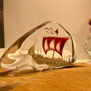 Mats Jonasson Glass Viking Ship - Etsy