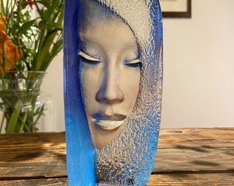 SIGNED Mats Jonasson #8161 Glass 'zador' Masqot Face Sculpture - Etsy