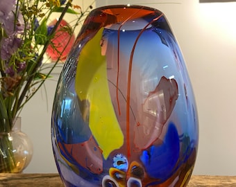 Wunderschönes Coral Art Glas von BERIT JOHANSSON 2004 Schwedisches Design