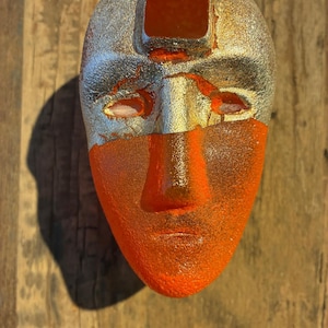 Kosta Boda orange Wall Art sculpture by Bertil Vallien, Kosta Boda Art glass, Sweden