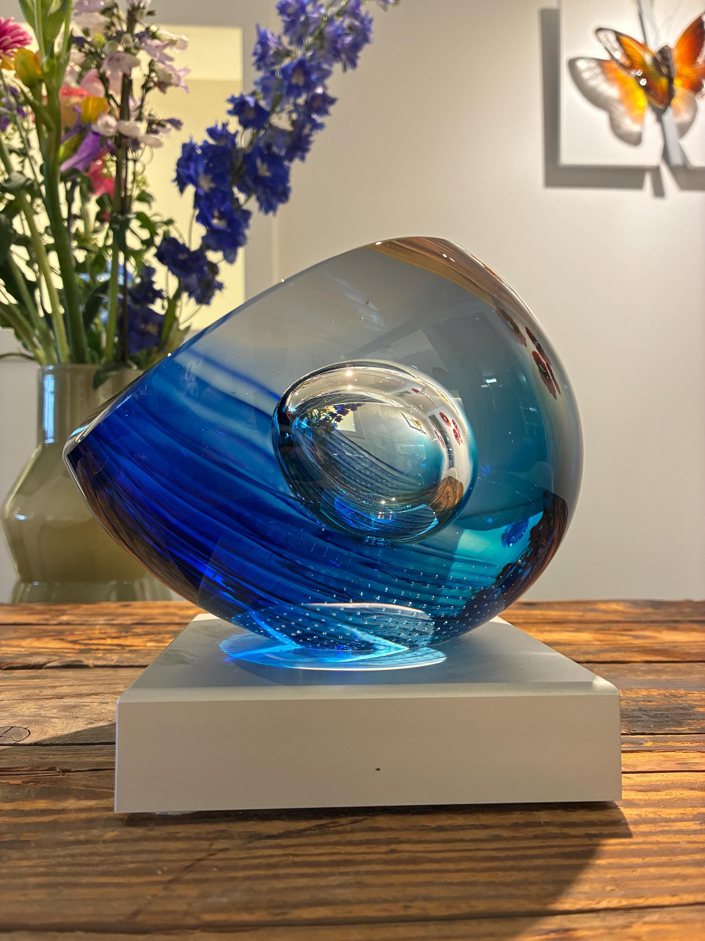 Göran Wärff Crystal Sculpture – Kosta Boda – Limited Edition 1/10 – Hand-Signed Swedish Art Glass