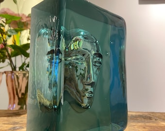 Kosta Boda &#39;Azur&#39;-sculptuur van Bertil Vallien, glas Kosta Boda Art, Zweden