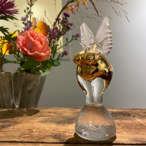 Crystal Golden Angel sculpture