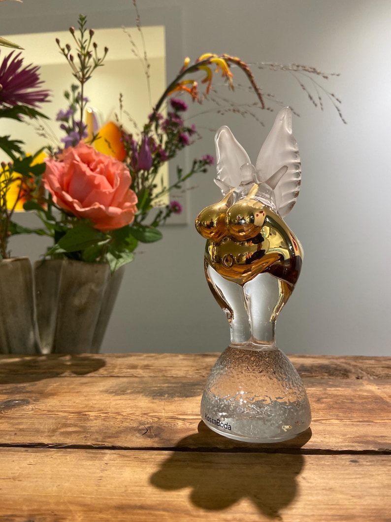 Crystal Golden Angel sculpture