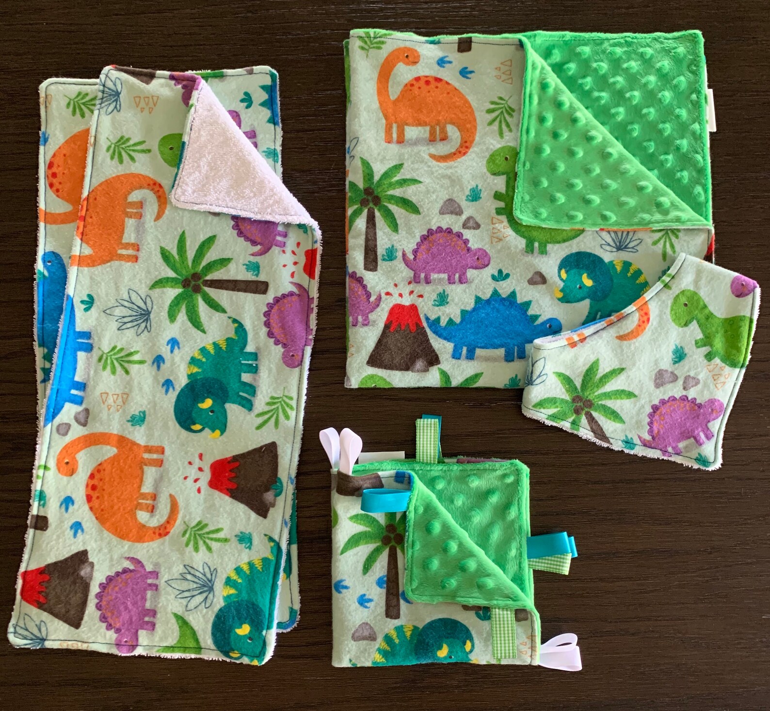 Dinomite Gift Set Baby Blanket Baby Lovey Bandana Bib & Etsy