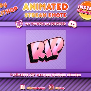 1 animated emote twitch pink RIP