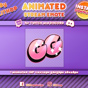 1 animated emote twitch pink GG