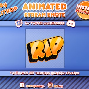 1 animated emote twitch yellow RIP