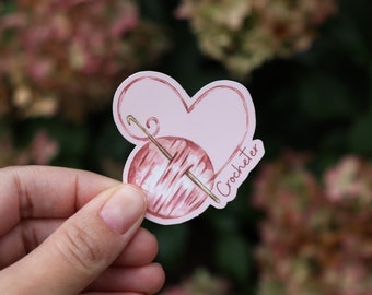 Crocheter Sticker | Yarn Sticker | Crochet Stickers | Crochet Love Sticker | Gift for Crocheter | Yarn Heart |