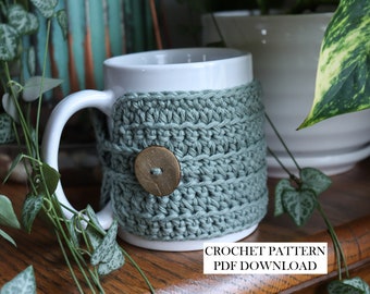 Road Trip Mug Cozy Pattern | Crochet Mug Wrap | Easy Mug Warmer | Coffee Cozy Crochet Pattern | Mug Sweater Instructions