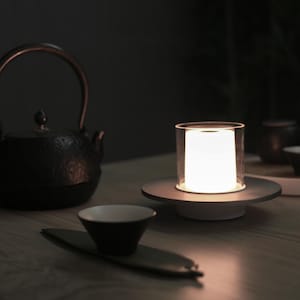 Objectology Tubicen Flameless LED Candle Rechargeable Lamp, Gesture Controlled Dimmable Table Light