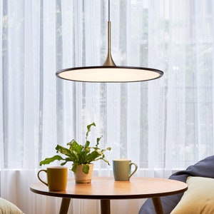 Dimmable LED Pendant Light, Ultrathin Black and Gold Ceiling Lamp