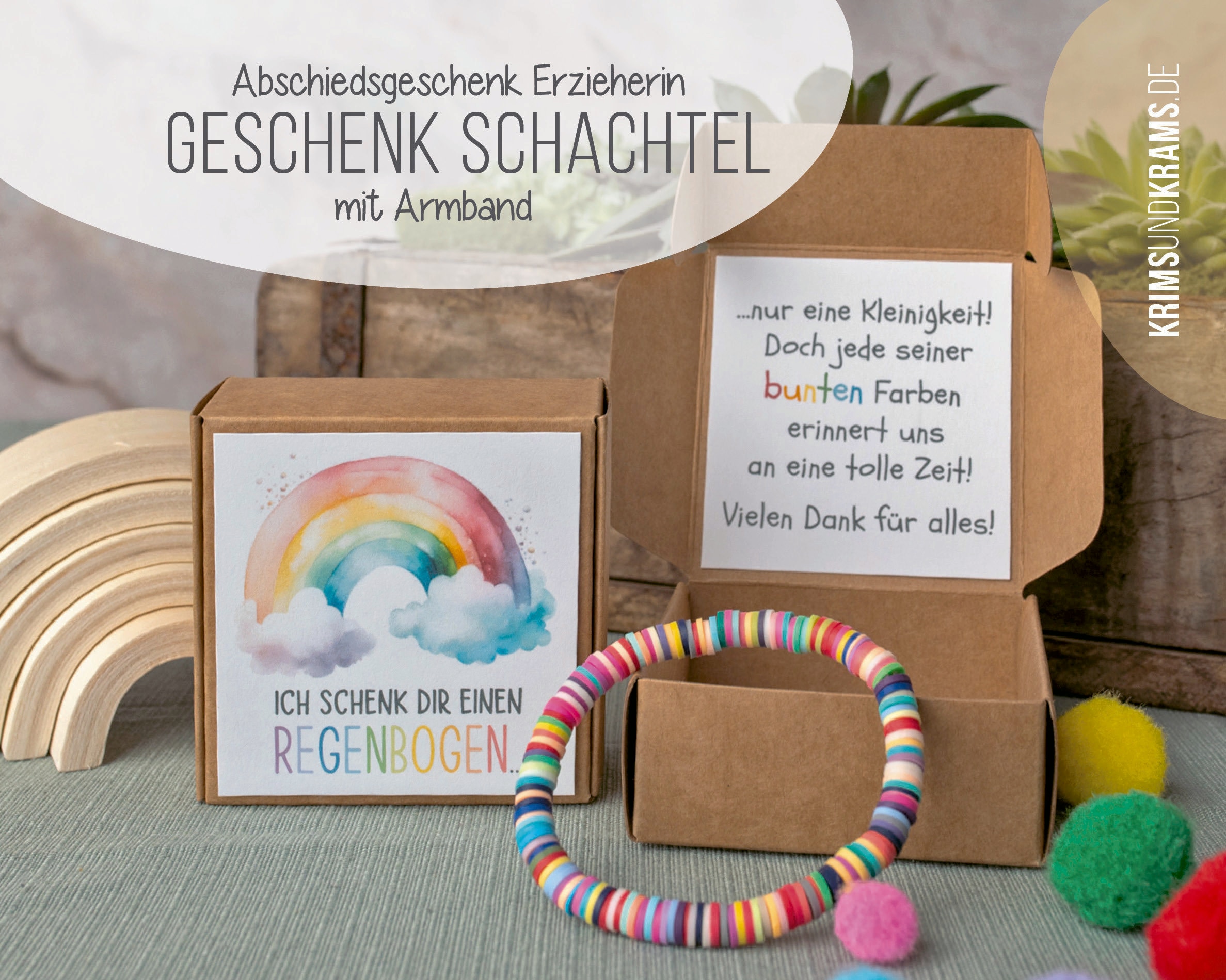 Candcamp Inspirierendes Geschenkset Für Frauen – Mit Regenbogen-Make-up-Tasche, Armband, Schlüsselanhänger & Karte