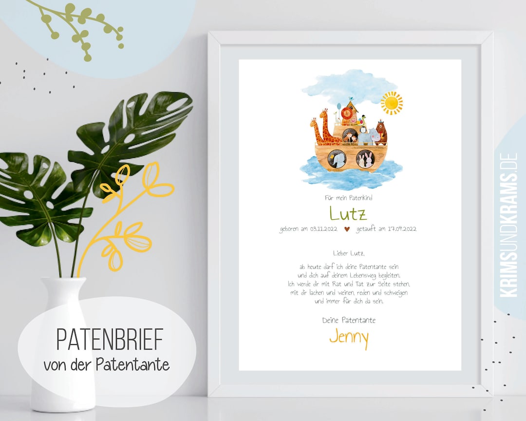 Sprüche Zur Taufe Von Der Patentante www.etsy.com