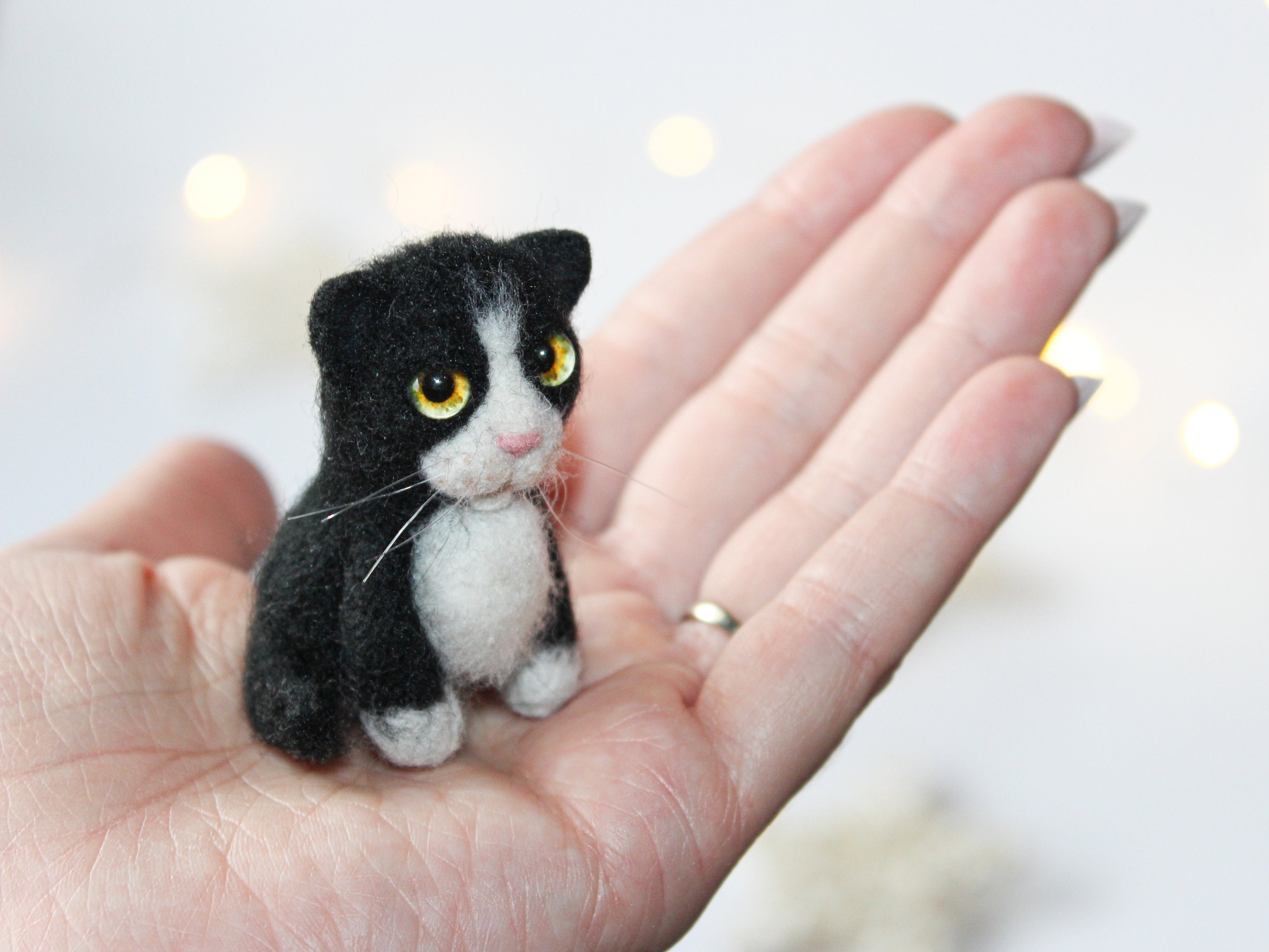 Valentines Tuxedo cat black cat cat plush felt toy Felt | Etsy