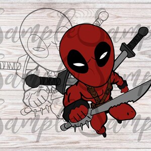 Download Little Deadpool svg Baby Deadpool svg archivos svg para | Etsy