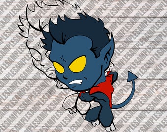 Baby Nightcrawler svg, X-Man Nightcrawler svg, Nightcrawler silhouette, X-Man silhouette, baby Superheroes svg, Nightcrawler cricut, marvel