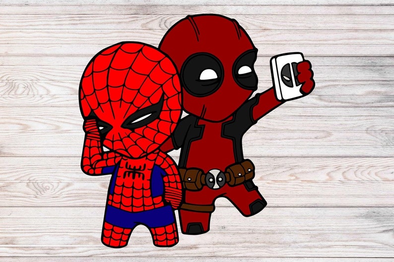 Download Little Spiderman Deadpool Selfie svg Spiderman svg Baby | Etsy