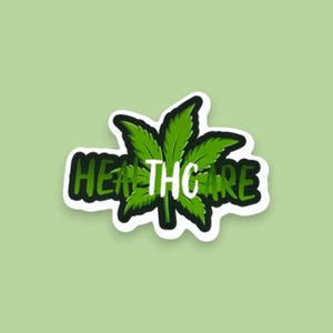 Heal Thyself Weed Sticker, Funny Marijuana Gift, Cannabis Leaf Stickers, 420 Stickers, Stoner Humor, Funny Cannabis Gift, Water Bottle Decal