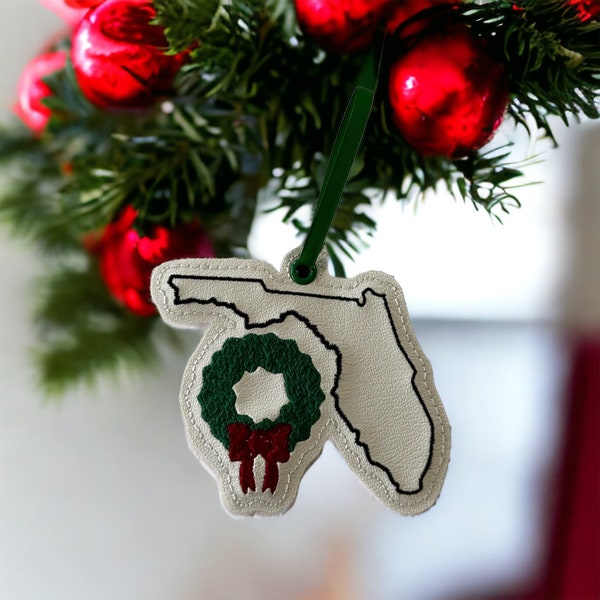 Florida Christmas ornament handmade, Christmas ornament exchange gift, new home ornament, snowbird gifts, Florida gifts for her